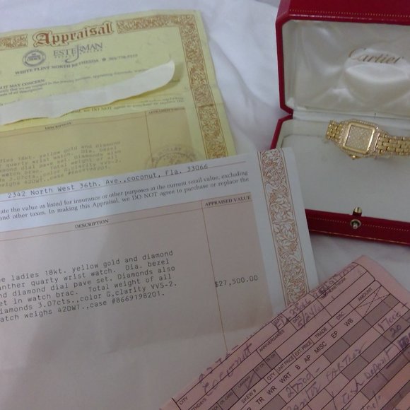 Cartier gold and diamond 💎Panther watch 18kt